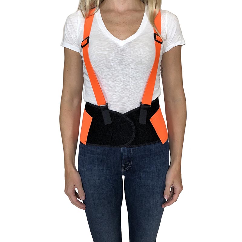 Hi-Vis Back Support Belt with Suspenders & Reflective Strips – Technopack  Corporation