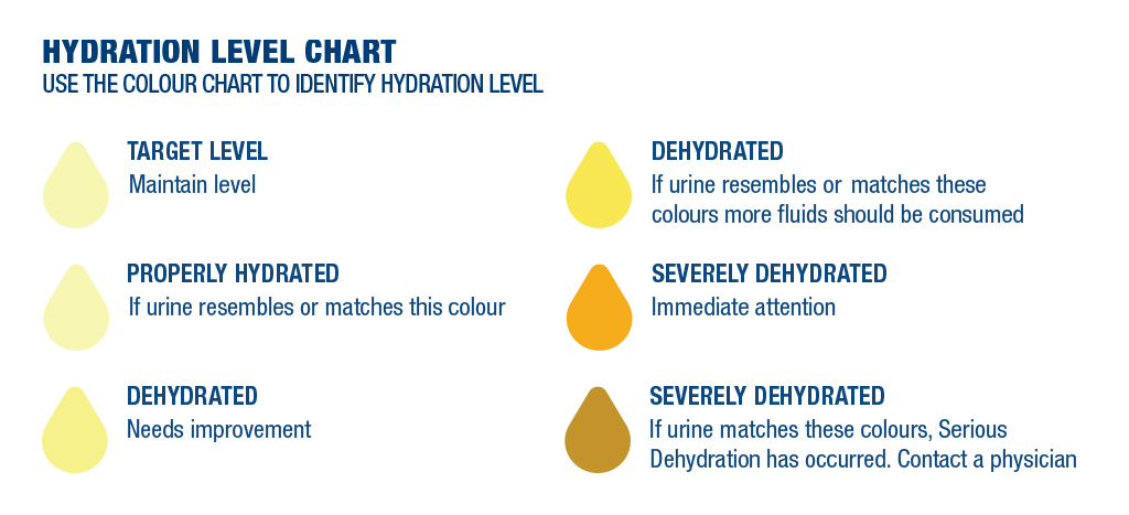 Dehydration Tips The Urine Chart - PRYME AUSTRALIA