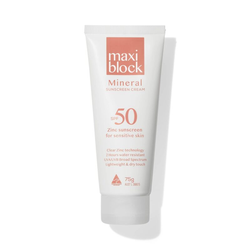 Maxiblock Mineral Clear Zinc Sunscreen SPF50 - 75g Tube - Pryme Australia - Worksite Cooling PPE